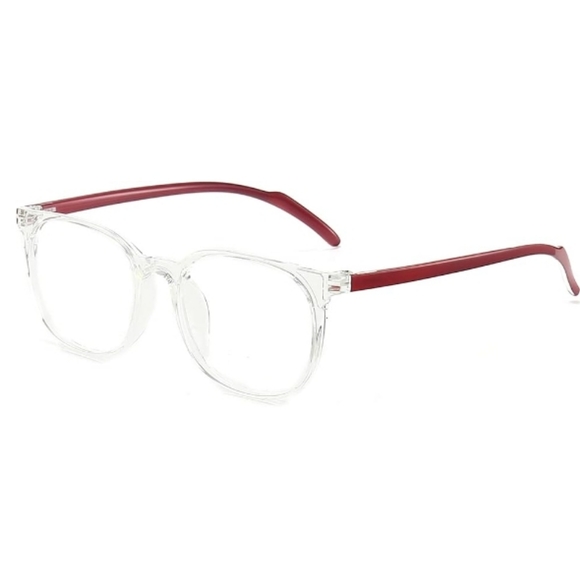 Blue Light Blocking Anti Eyestrain Lens Eyeglasses UV400 Red Frame